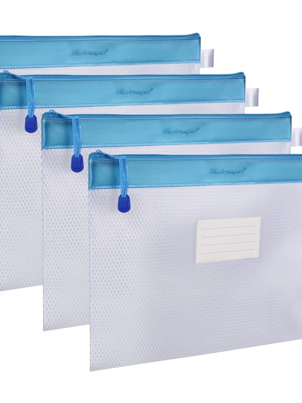 Zipper Pouch, 4 Pack Waterproof Mesh File Bag, Document Organizer